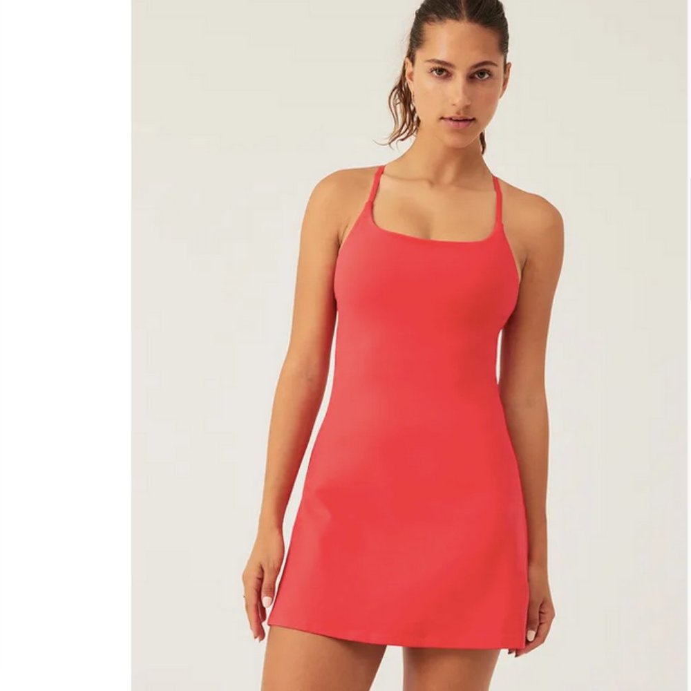 Outdoor Voices TechSweat Move Free Dress Scarlet